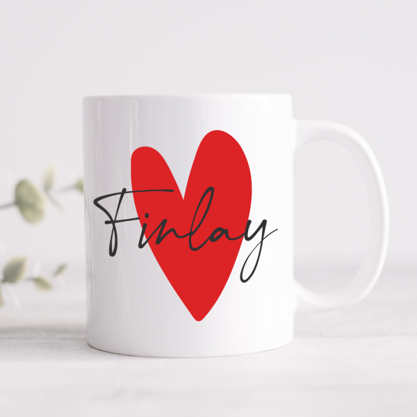 Red Heart Personalised Mug