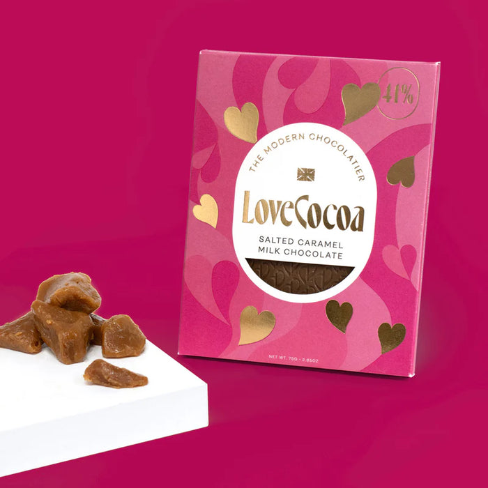 Love Cocoa Heart Salted Caramel Milk Chocolate Bar