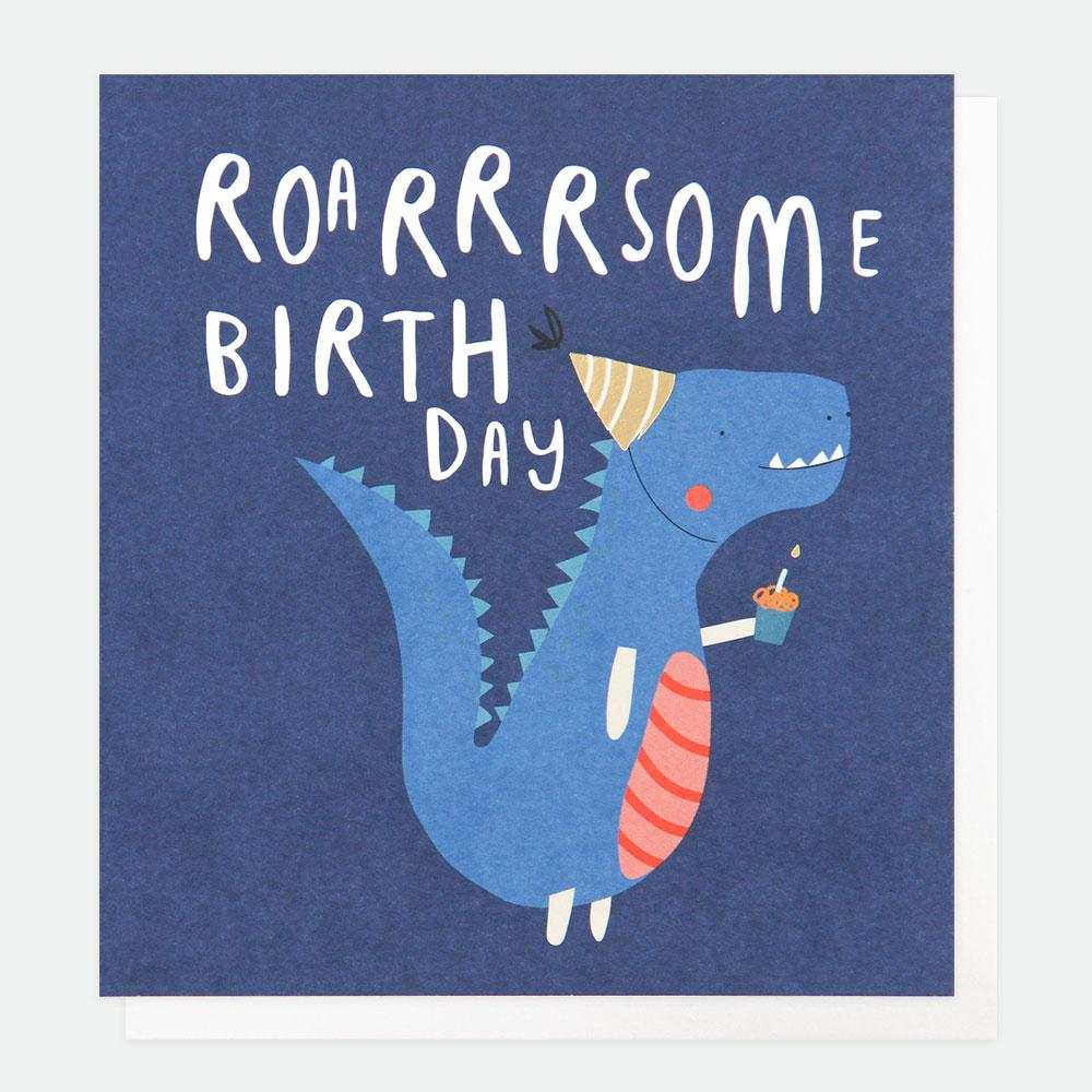 Roarsome dinosaur birthday card girl birthday card Dinosaur 